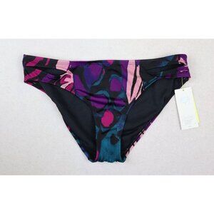 ALL IN MOTION - WOMENS MULTI-COLOR PRINT MEDIUM COVERAGE SWIM BOTTOM BRIEF - M
